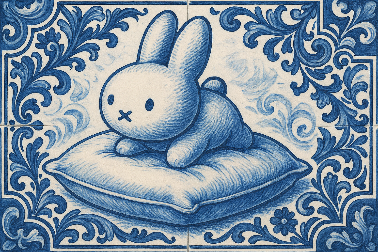 Cute Bunny on Pillow